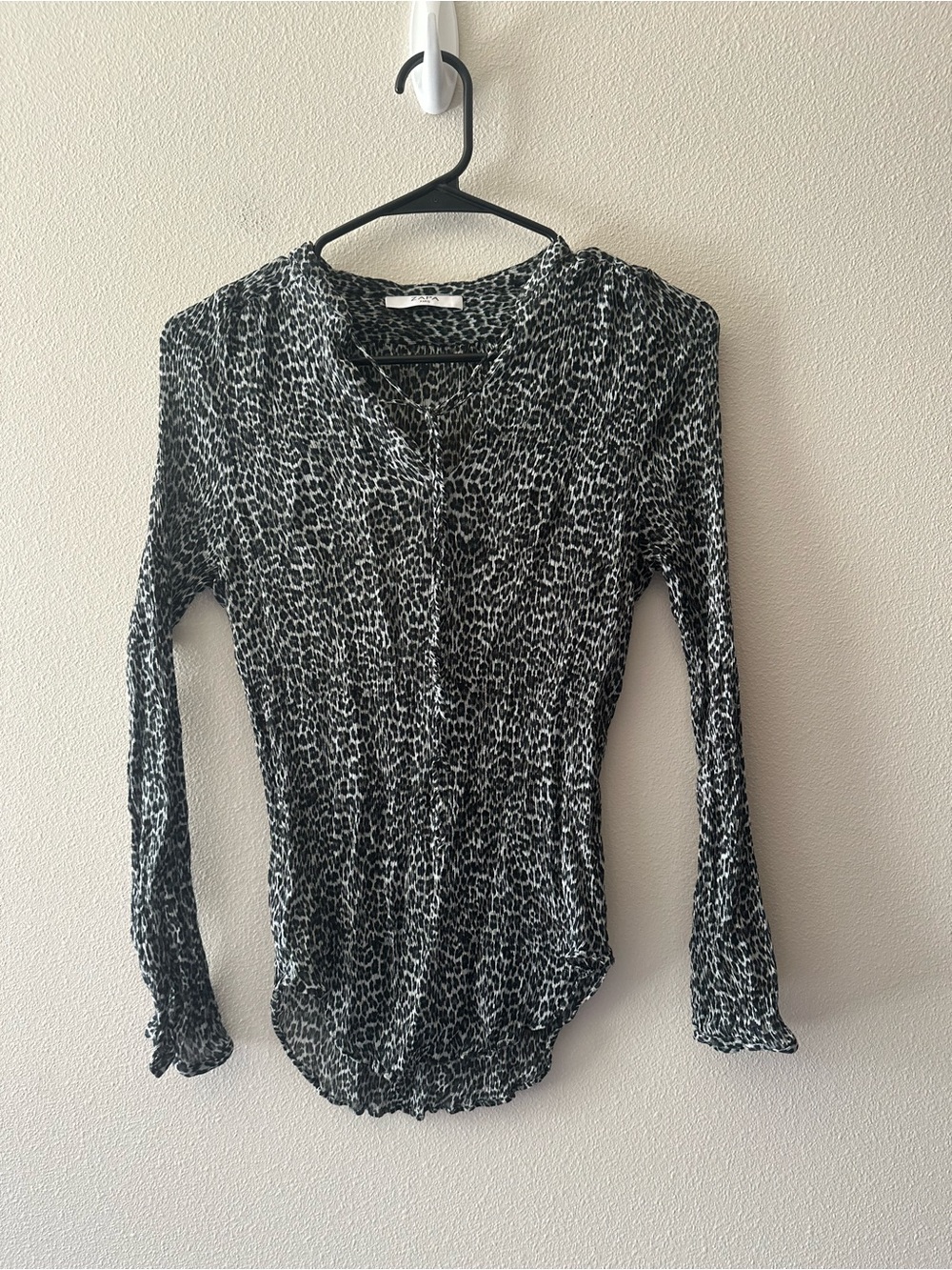 ZAPA Paris designer luxury silk blouse cheetah leopard size XS
